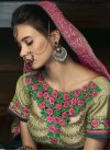 Topnotch  Embroidered Work Art Silk Rose Pink and Teal Trendy Lehenga Choli For Festival - 2
