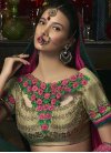 Topnotch  Embroidered Work Art Silk Rose Pink and Teal Trendy Lehenga Choli For Festival - 1