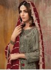 Embroidered Work Faux Georgette Pant Style Pakistani Salwar Kameez - 1