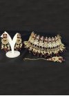 Mystic Alloy Gold Rodium Polish Moti Work Jewellery Set - 1