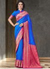 Blue and Rose Pink Designer Contemporary Style Saree For Casual - 1