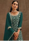 Embroidered Work Sharara Salwar Suit For Ceremonial - 1