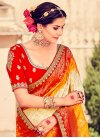 Embroidered Work Dola Silk Traditional Designer Saree - 1