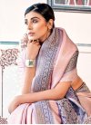 Navy Blue and Pink Woven Work Traditional Designer Saree - 1