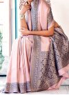 Navy Blue and Pink Woven Work Traditional Designer Saree - 2