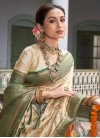 Beige and Green Trendy Classic Saree - 2