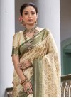 Beige and Green Trendy Classic Saree - 1