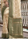 Beige and Green Trendy Classic Saree - 3