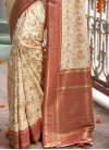 Beige and Red Woven Work Designer Contemporary Style Saree - 2