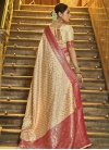 Banarasi Silk Beige and Rose Pink Woven Work Traditional Designer Saree - 1