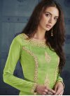 Silk Mint Green and Olive Pant Style Classic Suit - 1