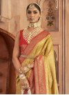 Gold and Red Banarasi Silk Traditional Designer Saree - 1