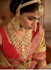 Gold and Red Banarasi Silk Traditional Designer Saree - 2