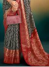 Patola Silk Grey and Red Designer Contemporary Saree For Ceremonial - 2