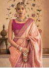 Banarasi Silk Fuchsia and Peach Woven Work Designer Traditional Saree - 1