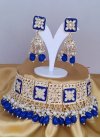 Enchanting Moti Work Blue and White Alloy Jewellery Set - 1