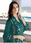 Faux Georgette Embroidered Work Pakistani Straight Salwar Suit - 1