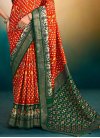 Patola Silk Green and Red Designer Traditional Saree For Ceremonial - 1