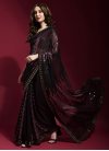 Lace Work Faux Georgette Designer Contemporary Style Saree - 3