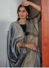 Art Raw Silk Black and Grey Designer Traditional Saree - 1