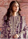 Organza Embroidered Work Long Length Pakistani Suit - 1