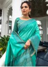 Teal and Turquoise Art Silk Designer Contemporary Style Saree - 1