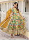 Georgette Digital Print Work Readymade Classic Gown - 3