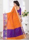 Orange and Purple Contemporary Style Saree - 2