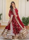 Embroidered Work Georgette Readymade Floor Length Gown - 5