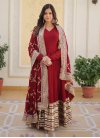 Embroidered Work Georgette Readymade Floor Length Gown - 2