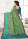 Thread Work Olive and Teal Trendy Classic Saree - 2