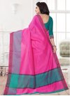 Rose Pink and Teal Contemporary Style Saree For Ceremonial - 2