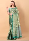 Olive and Teal Traditional Designer Saree For Ceremonial - 1