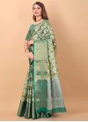 Olive and Teal Traditional Designer Saree For Ceremonial - 2