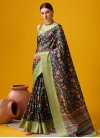 Cotton Silk Black and Mint Green Designer Contemporary Style Saree - 2