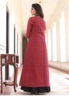Print Work Maslin Black and Red Readymade Classic Gown - 1