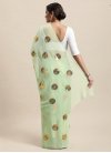 Faux Georgette Resham Work Mint Green and White Trendy Classic Saree - 2