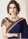 Navy Blue and Rose Pink Half N Half Trendy Saree For Ceremonial - 1