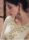 Silk Embroidered Work Long Length Anarkali Salwar Suit - 1