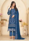 Faux Georgette Embroidered Work Pant Style Pakistani Salwar Suit - 1