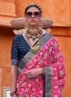 Navy Blue and Rose Pink Trendy Saree For Festival - 1