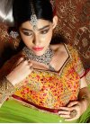 Silk Embroidered Work Green and Peach Trendy A Line Lehenga Choli For Bridal - 1