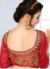 Mod Olive and Red Silk Trendy Saree - 1