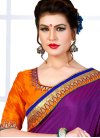 Sophisticated Orange and Purple Contemporary Saree For Bridal - 2