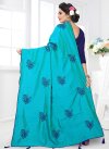 Light Blue and Navy Blue Trendy Classic Saree For Ceremonial - 2