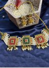 Outstanding Moti Work Gold Rodium Polish Alloy Jewellery Set For Ceremonial - 1