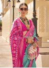 Aqua Blue and Rose Pink Traditional Designer Saree For Ceremonial - 2