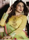 Jennifer Winget Chanderi Silk Long Length Anarkali Salwar Suit For Festival - 2