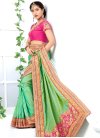 Lace Work Banarasi Silk Contemporary Style Saree For Bridal - 1