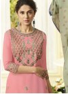 Grey and Pink Embroidered Work Palazzo Style Pakistani Salwar Suit - 2